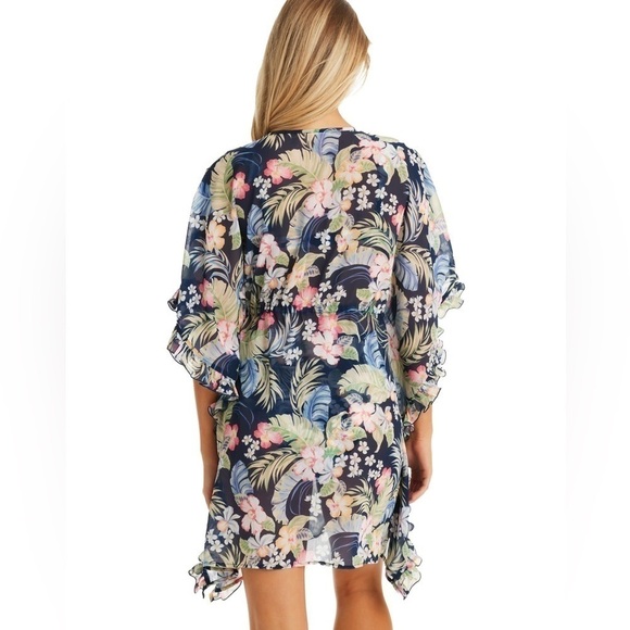 Jessica Simpson Women's Stranded in Paradise  Ruffled Cover-up Dress Swimsuit - Picture 8 of 10